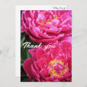 Twee Fuchsia pioen bloeit schilderij Bedankkaart (Voorkant / Achterkant)