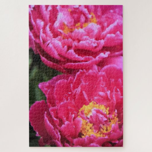 Twee Fuchsia pioen bloeit schilderij Legpuzzel (Verticaal)