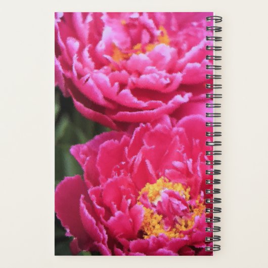 Twee Fuchsia pioen bloeit schilderij Planner (Achterkant)