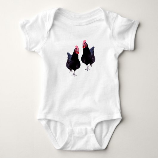 Twee funky Black Chickens Romper (Voorkant)