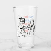 Twee Funny Doctor en Medisch-Geachte Cartoons. Glas (Voorkant)