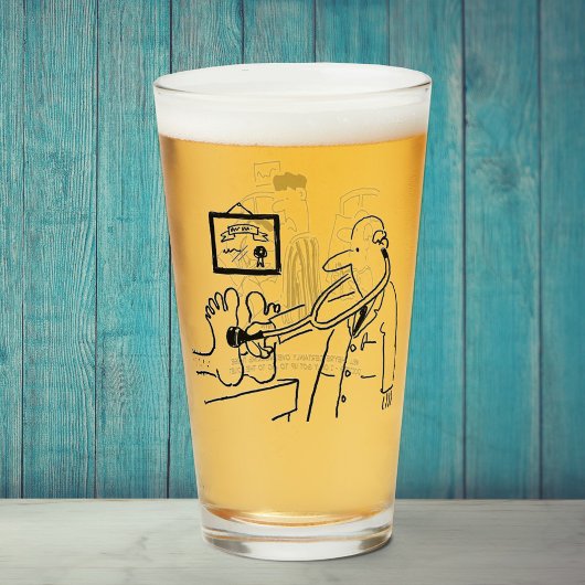 Twee Funny Doctor en Patient-Geachte Cartoons. Glas