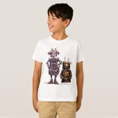 Twee Funny Kind Robots T-shirt (Voorkant volledig)