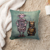 Twee Funny Kind Steampunk Robots! Kussen (Deken)