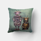 Twee Funny Kind Steampunk Robots! Kussen (Achterkant)