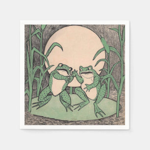 Twee  Funny Love Green Frogs Moon Servetten