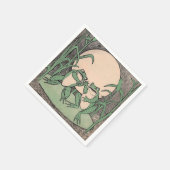 Twee  Funny Love Green Frogs Moon Servetten (Hoek)