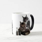 Twee furry Maine Coon kittens Magische Mok (Voorkant rechts)