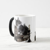 Twee furry Maine Coon kittens Magische Mok (Voorkant links)