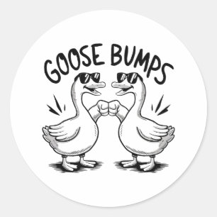 Twee ganzen vuisten elk ronde sticker