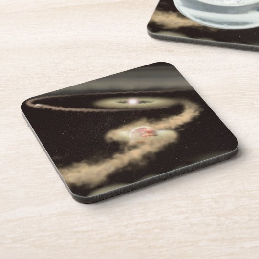 Twee gasreus-exoplaneten die om een jonge ster dra bier onderzetter (Linkerzijde)