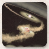 Twee gasreus-exoplaneten die om een jonge ster dra bier onderzetter (Voorkant)