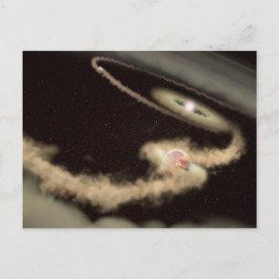 Twee gasreus-exoplaneten die om een jonge ster dra briefkaart