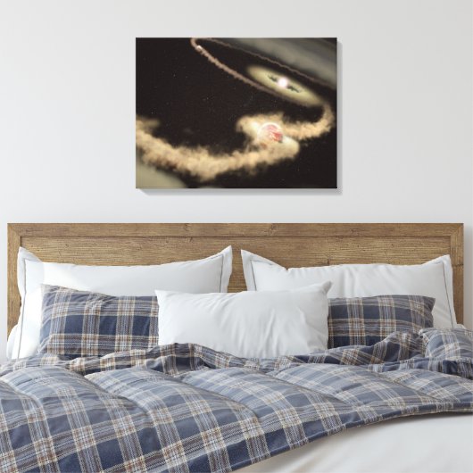 Twee gasreus-exoplaneten die om een jonge ster dra canvas afdruk (Insitu (Slaapkamer))