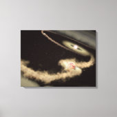 Twee gasreus-exoplaneten die om een jonge ster dra canvas afdruk (Voorkant)