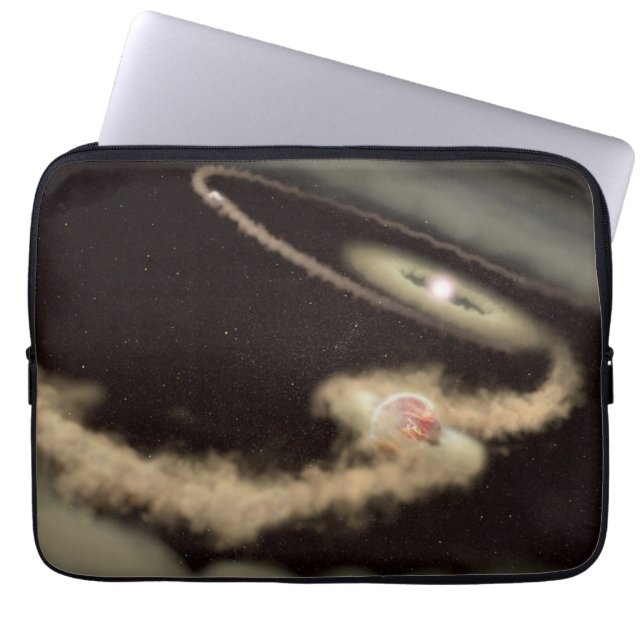 Twee gasreus-exoplaneten die om een jonge ster dra laptop sleeve (Voorkant)