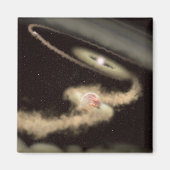 Twee gasreus-exoplaneten die om een jonge ster dra magneet (Voorkant)