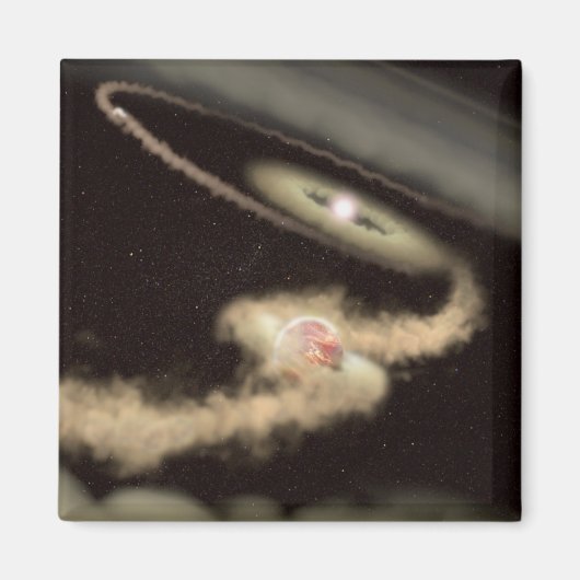 Twee gasreus-exoplaneten die om een jonge ster dra magneet (Voorkant)