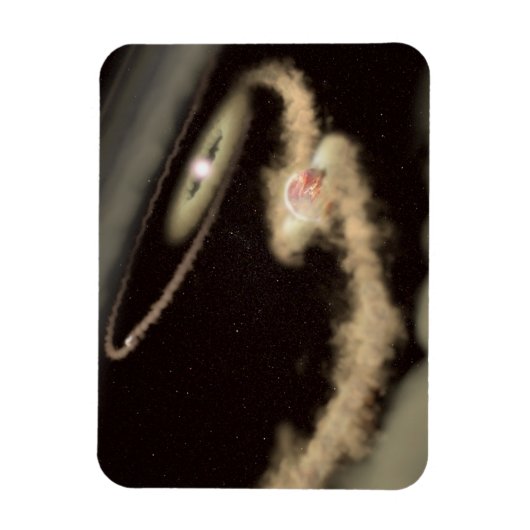 Twee gasreus-exoplaneten die om een jonge ster dra magneet (Verticaal)