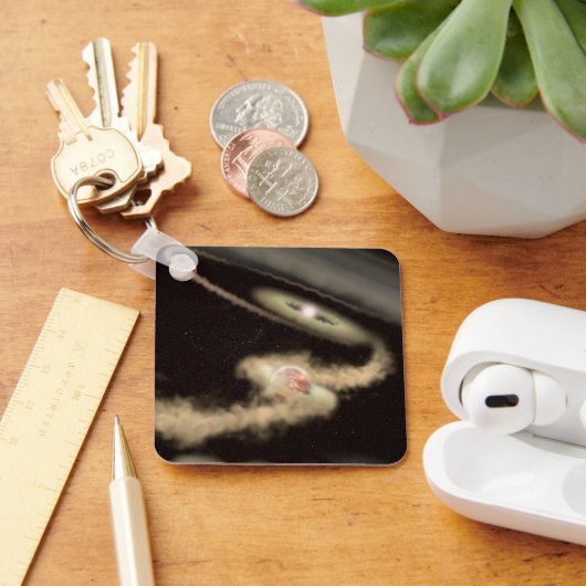 Twee gasreus-exoplaneten die om een jonge ster dra sleutelhanger (Bureau)