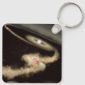 Twee gasreus-exoplaneten die om een jonge ster dra sleutelhanger (Achterkant)