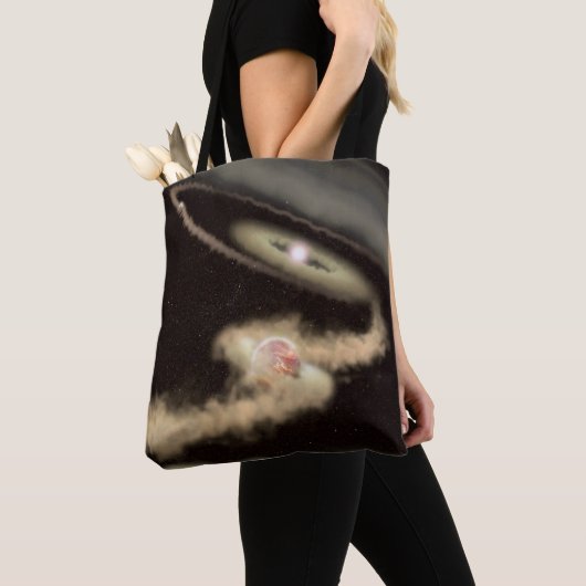 Twee gasreus-exoplaneten die om een jonge ster dra tote bag (Dichtbij)