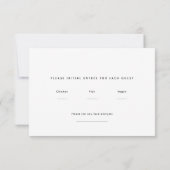 Twee gastentelling | Menu keuze RSVP kaart (Achterkant)