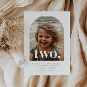 Twee gebogen foto verjaardag kaart