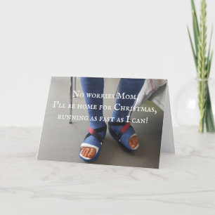 Twee gebroken benen gips foto aangepaste tekst kaart