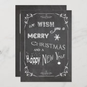 Twee gedeelde Chalkboard Typografie Flat Photo Car Feestdagenkaart (Voorkant / Achterkant)