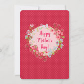 Twee gedeelde Happy Moederdag | Stippen Floral Wre Kaart (Voorkant)