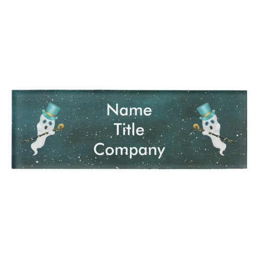 Twee gedempte gastheren in Blauwe Hoogste Fancy Ka Naambadge (Voorkant)