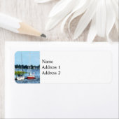 Twee gedokte zeilboten Norwalk, CT Etiket (Insitu)