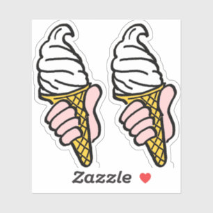 Twee gedurfde grafische Pop-Art Style Ice-Cream Ve Sticker
