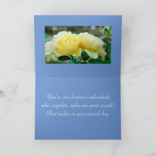 TWEE GEEL ROSES/HAPPY-JUBILEUM/GROTE KOEPEL KAART (Binnen)