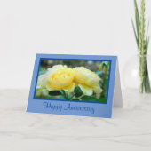 TWEE GEEL ROSES/HAPPY-JUBILEUM/GROTE KOEPEL KAART (Voorkant)