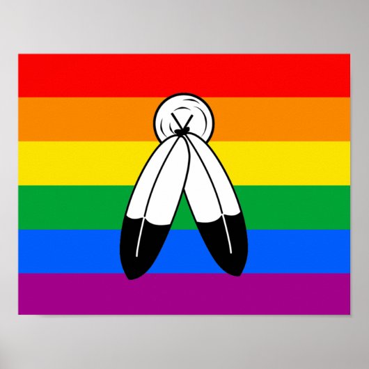 Twee-Geest LGBTQ+ Pride-vlag Poster (Voorkant)