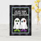 Twee geesten sturen Halloween Wishes Kaart (Gele Bloem)