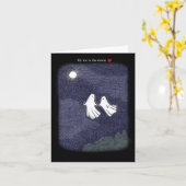 Twee geesten vliegen in het romantische moonlight kaart (Gele Bloem)