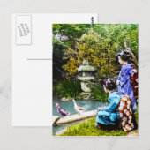 Twee Geisha die Ducks  Oude Japan bekijkt Briefkaart (Voorkant / Achterkant)