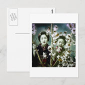 Twee Geisha  Japan in Blossom Japans Briefkaart (Voorkant / Achterkant)