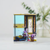 Twee geisha-roken voor het  Japan Briefkaart (Staand voorkant)