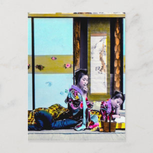 Twee geisha-roken voor het  Japan Briefkaart