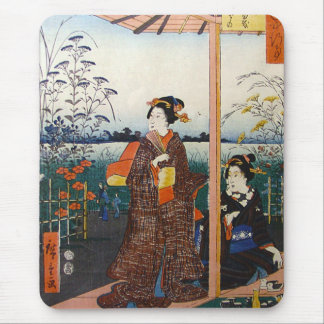Twee Geishas Japanse Traditional Woodblock Ukiyo-E Muismat