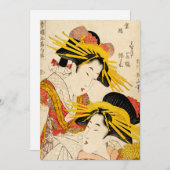 Twee geisha's voor kunst feestdagenkaart (Voorkant / Achterkant)