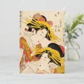 Twee geisha's voor kunst feestdagenkaart (Staand voorkant)