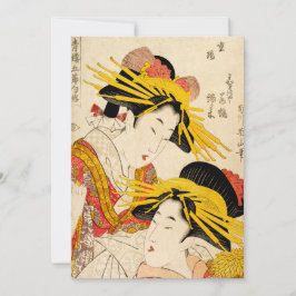 Twee geisha's voor kunst feestdagenkaart