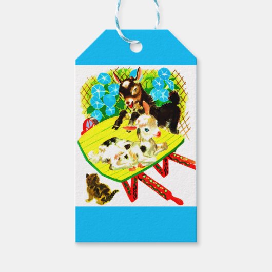 twee geiten één kitten cadeaulabel (Voorkant)