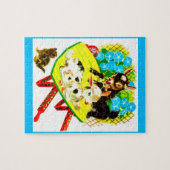 twee geiten één kitten legpuzzel (Horizontaal)