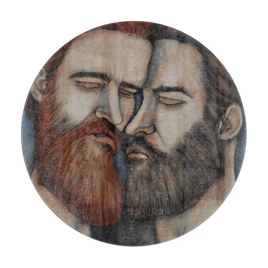Twee gekaarde Mannen Snijplank (Voorkant)